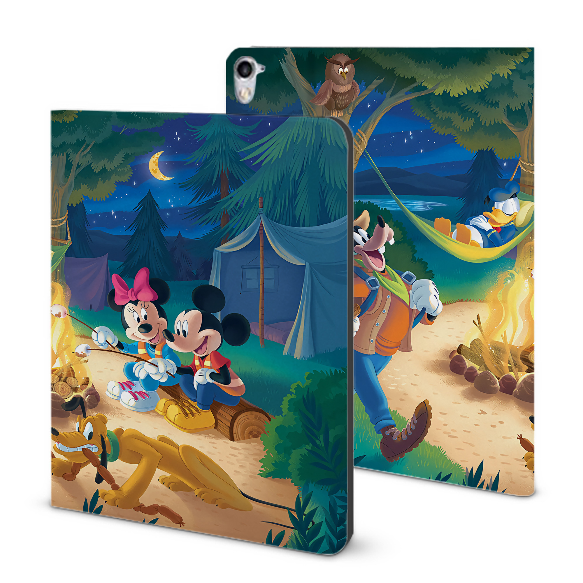 （画像用） ミッキーマウス Mickey Mouse IPad ケース ブック型 PUレザー TPU 耐衝撃 軽量 薄型 ペン収納なし 全面保護 IPad 各モデル対応